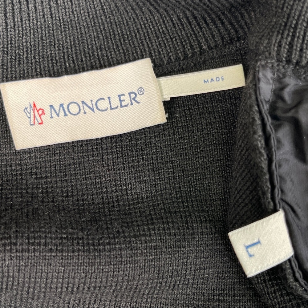 Moncler Maglione Tricot Cardigan Puffer Down Hybrid Jacket Black Size Large - Picture 11 of 17